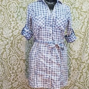 Skies Are Blue White Checkered Dress Sz XS